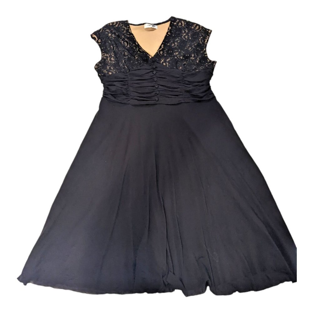 Coldwater Creek Vintage Inspired Lace Overlay Swing Dress Size 16W